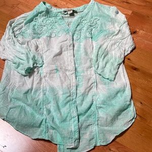 Vintage America Mint and White Cardigan